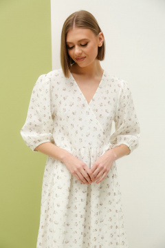 Летнее белое платье на запах с сборками PUR PUR 11-079/5 - фото 3