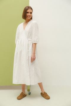 Летнее белое платье на запах с сборками PUR PUR 11-079/4 - фото 2