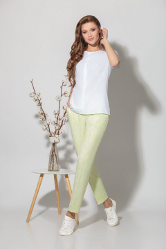 Костюм из жаккардовой ткани блуза и брюки летний Fortuna ШЖ 681 - фото 1