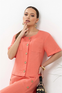 Жакет, юбка Lissana 4891 коралл - фото 4