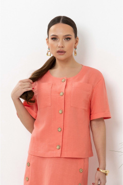Жакет, юбка Lissana 4891 коралл - фото 2
