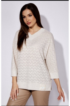 Демисезонный прямой трикотажный джемпер с декоративной нашивкой TAiER 1263 - фото 2