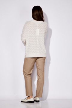 Демисезонный прямой трикотажный джемпер с декоративной нашивкой TAiER 1263 - фото 4