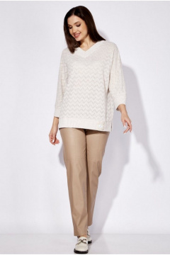 Демисезонный прямой трикотажный джемпер с декоративной нашивкой TAiER 1263 - фото 1