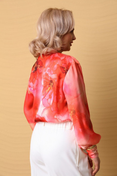 Демисезонный комплект из изящной блузы и широких брюк LM БК4016 - фото 4