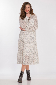 Демисезонное платье-комбинация из шифона и текстиля Matini 1.1590/1 мололко - фото 4