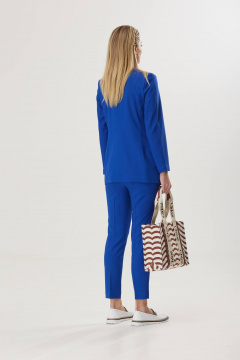 Демисезонный текстильный деловой жакет с застежкой на две петли Твой имидж 1661 синий - фото 3