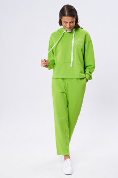 Брюки и джемпер в стиле casual из трикотажного футера KaVaRi 8025.1 салатовый - фото 4