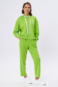 Брюки и джемпер в стиле casual из трикотажного футера KaVaRi 8025.1 салатовый - фото 1