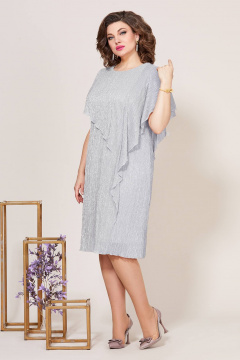 Платье из плиссированной ткани на трикотажной основе Mira Fashion 5258-3 - фото 1