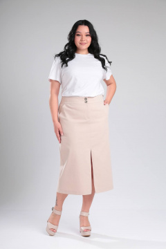 Юбка джинсовая прямого силуэта с карманами Lady Secret 0201 бежевый - фото 2