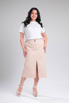 Юбка джинсовая прямого силуэта с карманами Lady Secret 0201 бежевый - фото 1