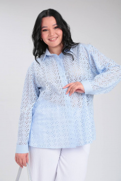 Блуза из хлопка с разрезами, свободный стиль Lady Secret 0202 небесно-голубой - фото 2