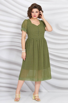 Платье летнее из шифона с рельефами и поясом Mira Fashion 4951 - фото 1