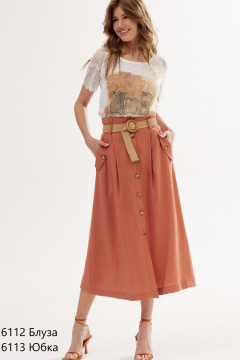 Юбка трапеция из текстиля с боковыми карманами NiV NiV fashion 6113 - фото 1