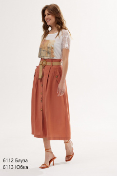 Юбка трапеция из текстиля с боковыми карманами NiV NiV fashion 6113 - фото 3