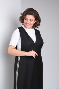 Платье хлопковое с печатью и разрезом в стиле на каждый день Takka Plus 24-219 - фото 5