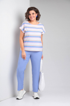 Блуза, брюки, жакет Vilena 958 голубой - фото 4