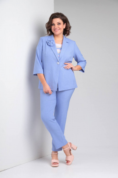 Блуза, брюки, жакет Vilena 958 голубой - фото 2