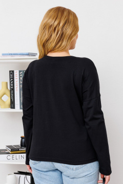 Трикотажный джемпер с летящей бабочкой из трикотажа BRELA 2326 бабочки_черный - фото 2