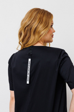 Платье из текстиля с серебряной печатью и молнией на спинке BRELA 2322 печать_серебро_черный - фото 5