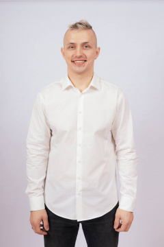 Демисезонная рубашка классического силуэта с пуговицами Nadex 01-088812/204-24_170 айвори - фото 1