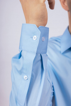 Деловая рубашка с длинным рукавом и классическим воротником Nadex 01-088912/204-24_170 голубой - фото 4