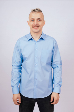Деловая рубашка с длинным рукавом и классическим воротником Nadex 01-088912/204-24_170 голубой - фото 1