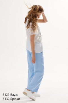 Летние брюки прямого кроя из текстиля с резинкой NiV NiV fashion 6130 - фото 4