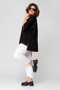 Летняя футболка oversize из хлопка, свободный крой Bliss 179 черный - фото 4