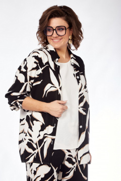 Блуза, брюки, топ VI ORO VR-1123 черный+белый - фото 2