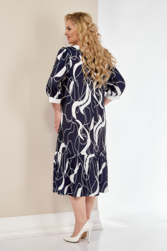 Платье из вискозы с вставкой молочной планки и валаном LIMO GOLD 104 - фото 2