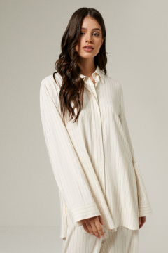 Комплект блуза и брюки прямого силуэта из вискозы Панда 186820w молочный - фото 2