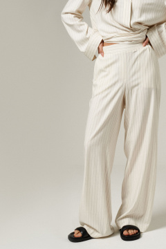 Комплект блуза и брюки прямого силуэта из вискозы Панда 186820w молочный - фото 5