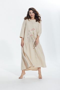 Юбка с запахом из костюмной ткани и высокой талией MALI 424-006 крем-брюле - фото 2