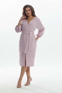 Платье прямого силуэта с карманами и поясом MALI 424-010 лаванда - фото 1