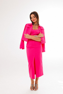Розовый джинсовый топ на каждый день для стильных образов Anelli 1396 фуксия - фото 4