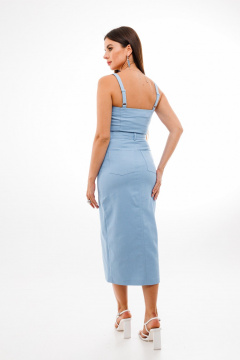 Голубой джинсовый топ на каждый день для стильных outfits Anelli 1396 голубой - фото 4