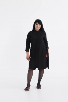 Платье-рубашка прямого кроя на пуговицах SK Brand SK7175 черный - фото 1