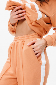 Костюм-серий из трикотажа и хлопка с полосками FAMA F01-0203 терракотовый - фото 3