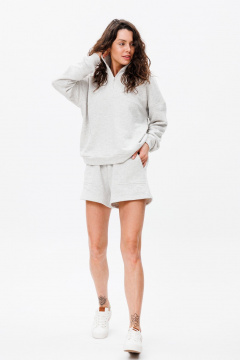 Мягкий костюм из трикотажа при Oversize и карманах FAMA F02-03 меланж - фото 1