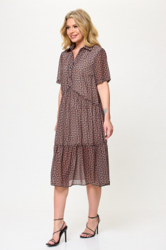 Платье ярусное свободного силуэта из шифона для праздничных мероприятий Talia fashion 424 - фото 5