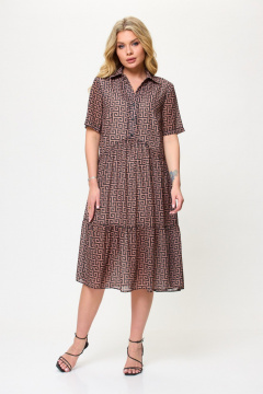 Платье ярусное свободного силуэта из шифона для праздничных мероприятий Talia fashion 424 - фото 4