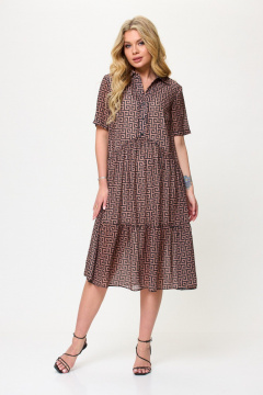 Платье ярусное свободного силуэта из шифона для праздничных мероприятий Talia fashion 424 - фото 3