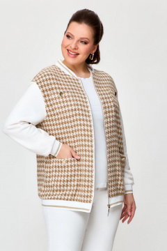 Бежевый бомббер с длинными рукавами и эластичным поясом Svetlana-Style 2006 бежевый - фото 4