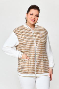 Бежевый бомббер с длинными рукавами и эластичным поясом Svetlana-Style 2006 бежевый - фото 1