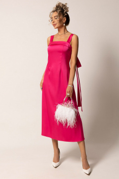 Розовое платье с бретелями-завязками и вырезом V-образным Golden Valley 4978 темно-розовый - фото 2