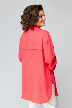 Блуза в стиле на каждый день с асимметричным низом и принтом ANASTASIA MAK 1131 коралл - фото 3