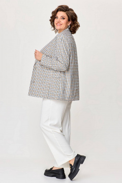 Женский белый костюм жакет и брюки с рельефами Новелла Шарм А3979-2 - фото 5