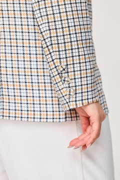 Женский белый костюм жакет и брюки с рельефами Новелла Шарм А3979-2 - фото 3